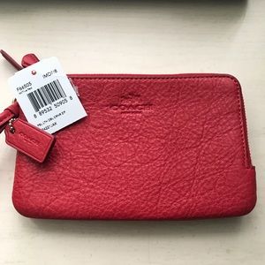 Coach Pebbled Leather Double Corner Zip F66505